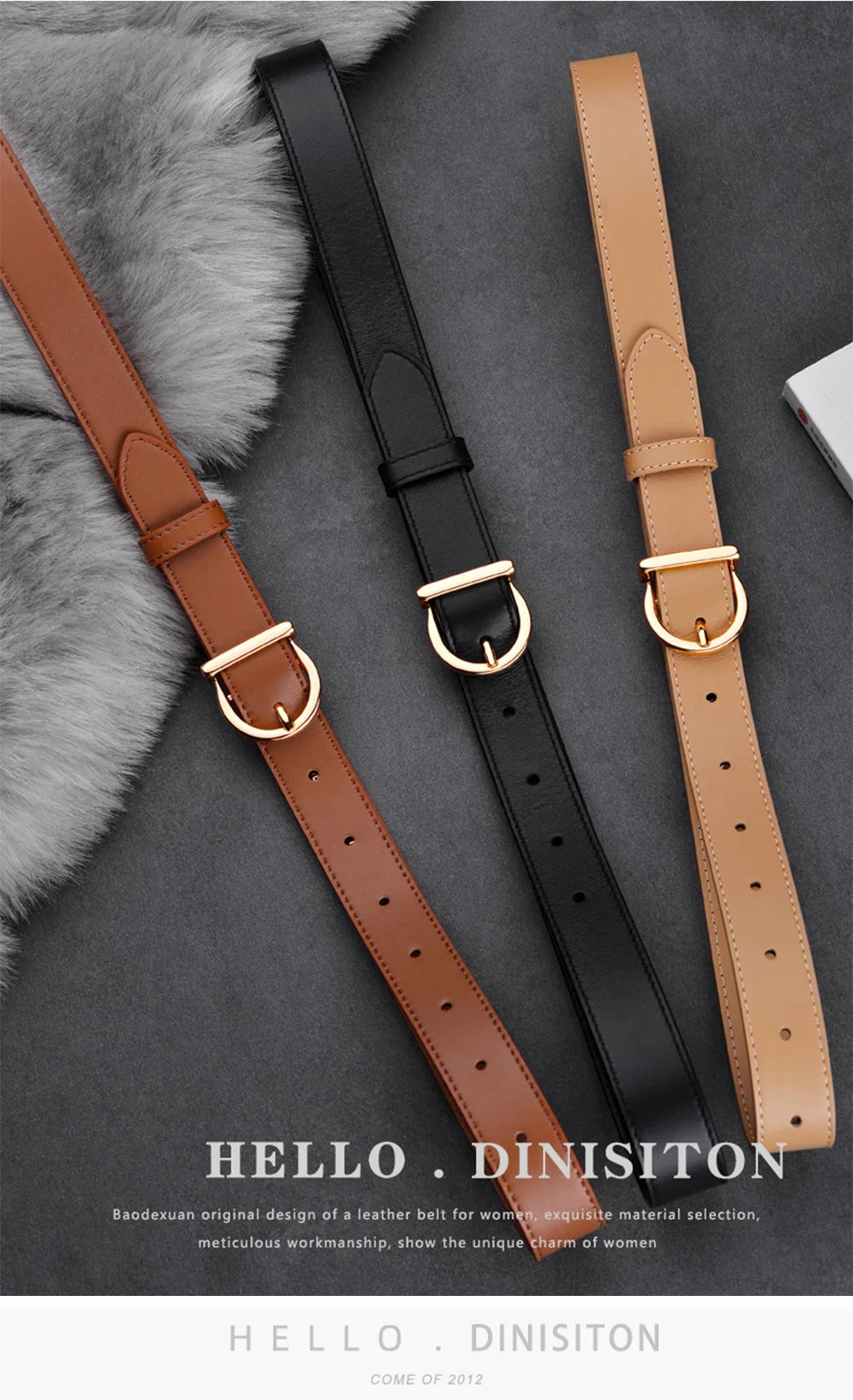 Genuine Leather Slim Belt – Adjustable Pin Buckle for Jeans and Casual Wear