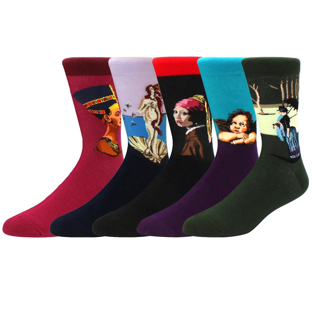 Cotton Novelty Crew Socks – Colorful Animal Print for Casual Halloween Wear