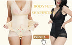 Ribbed Tummy Control Jumpsuit – Open Crotch Shapewear for Daily Compression