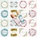 Floral Lip Balm Labels – Self-Adhesive Stickers for Homemade Cosmetics