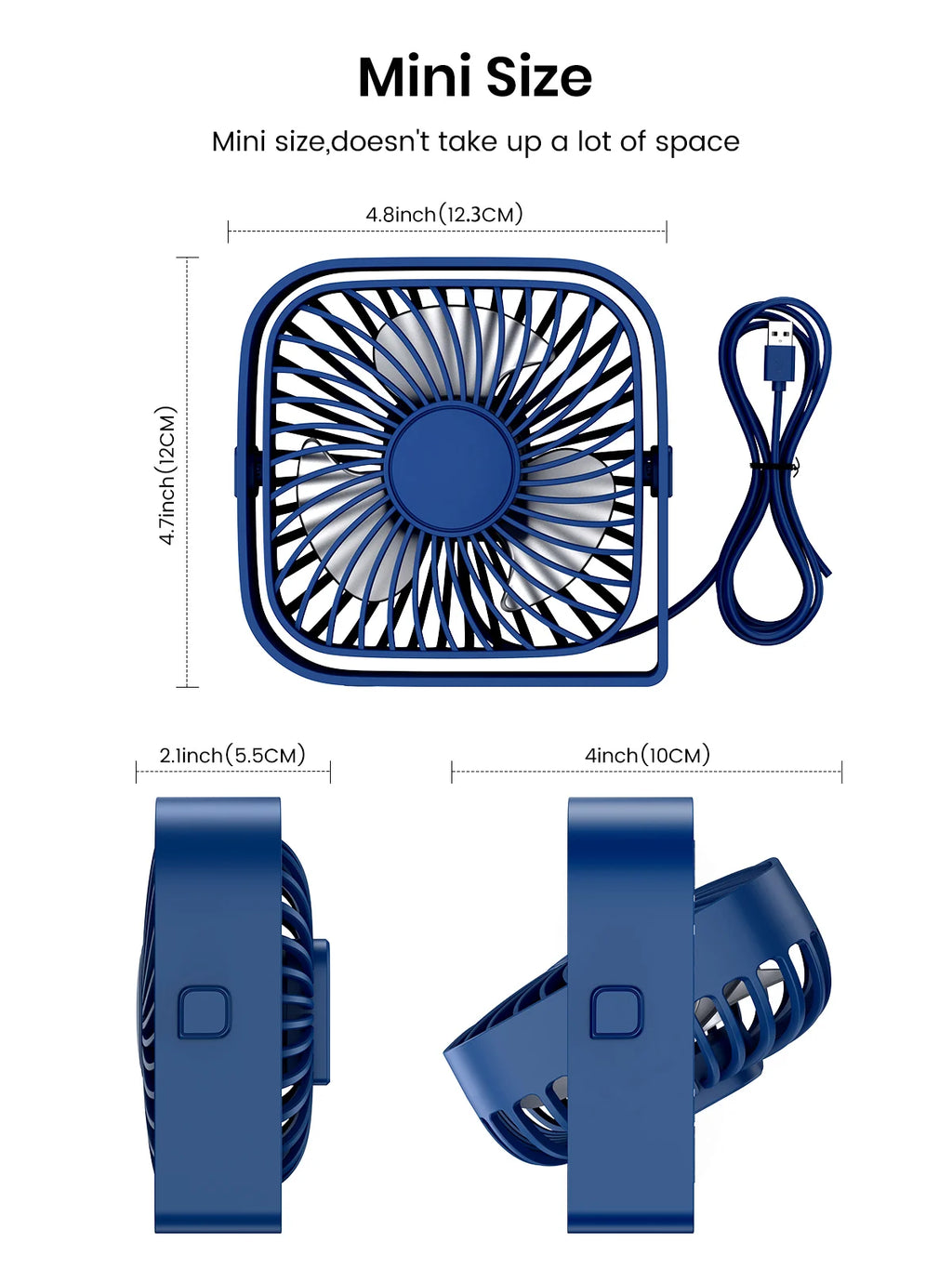 Portable Mini Desk Fan – 360 Degree Quiet USB Cooling for Home and Camping