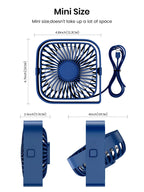 Portable Mini Desk Fan – 360 Degree Quiet USB Cooling for Home and Camping