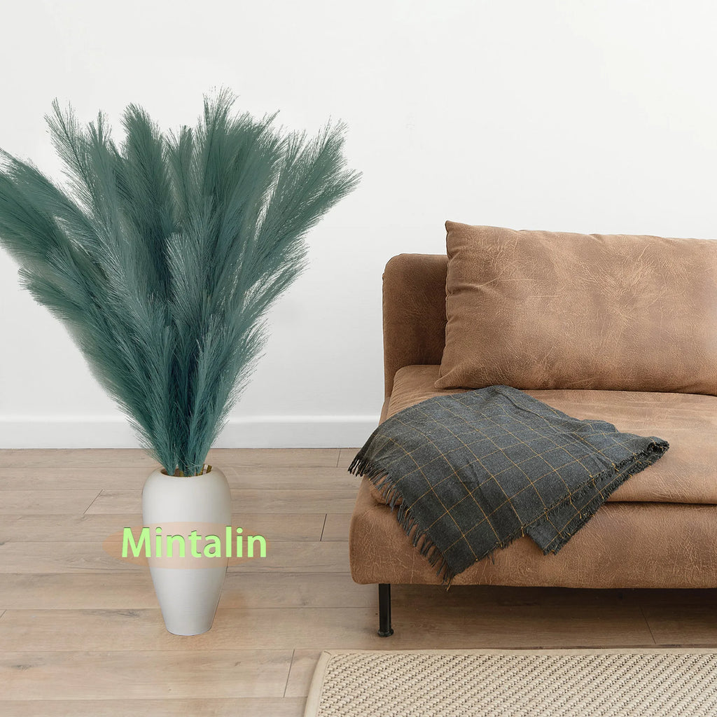 47" Faux Pampas Grass – Tall Fluffy Artificial Stems for Home Decor