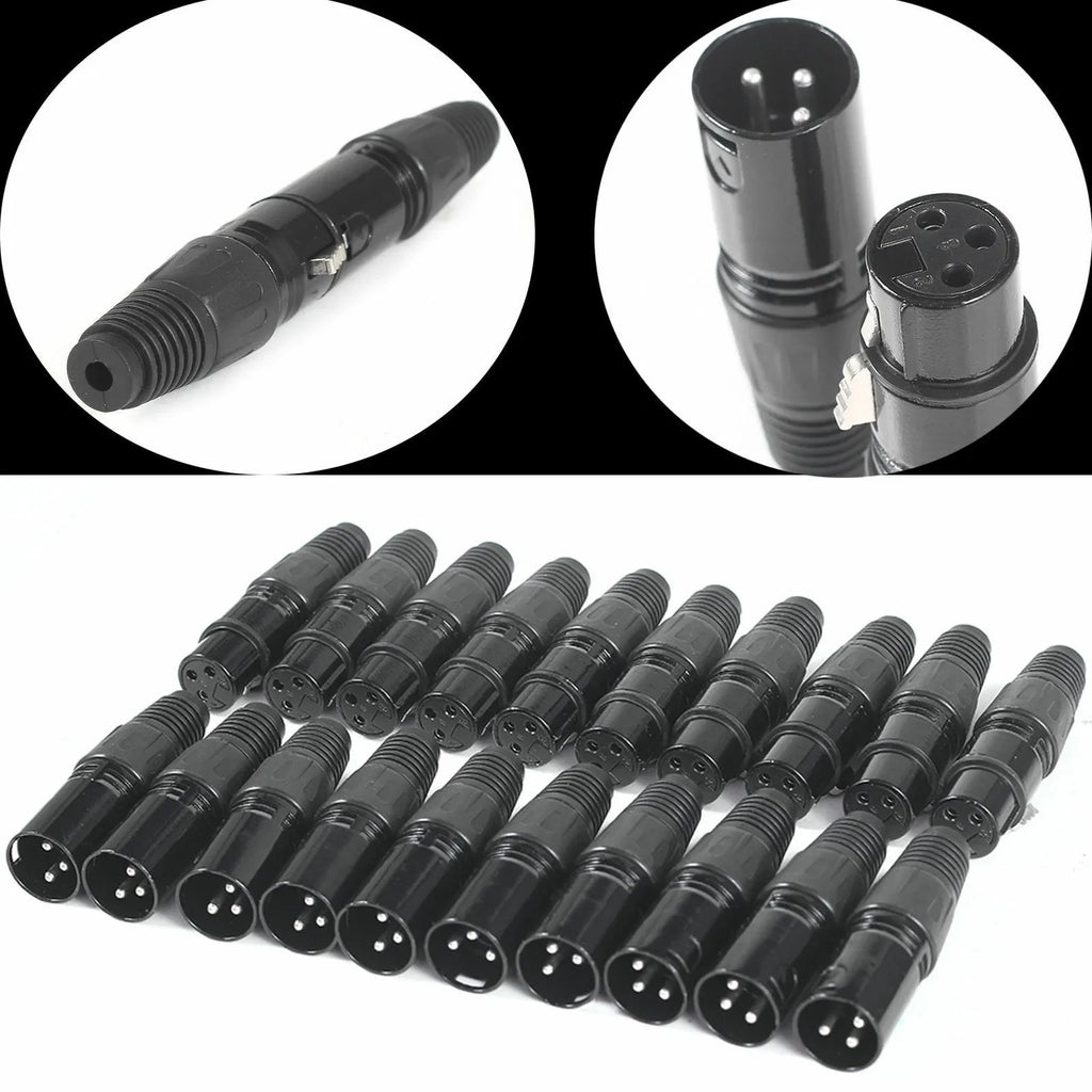 XLR DMX Microphone Connectors – 3 Pin Audio Plugs for Professional Sound Gear