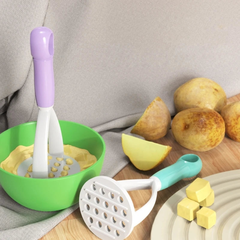 Potato Masher and Peeler Tool – Plastic Kitchen Crusher for Fruit Vegetables