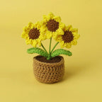 Handwoven Crochet Sunflower Potted Plant – Decorative Gift for Home Decor