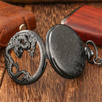 Vintage Hollow Chinese Dragon Pocket Watch – Roman Numeral Necklace Gift