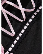 Pink Lace Bodysuit – Bow Knot Perspective Lingerie for Sexy Cosplay