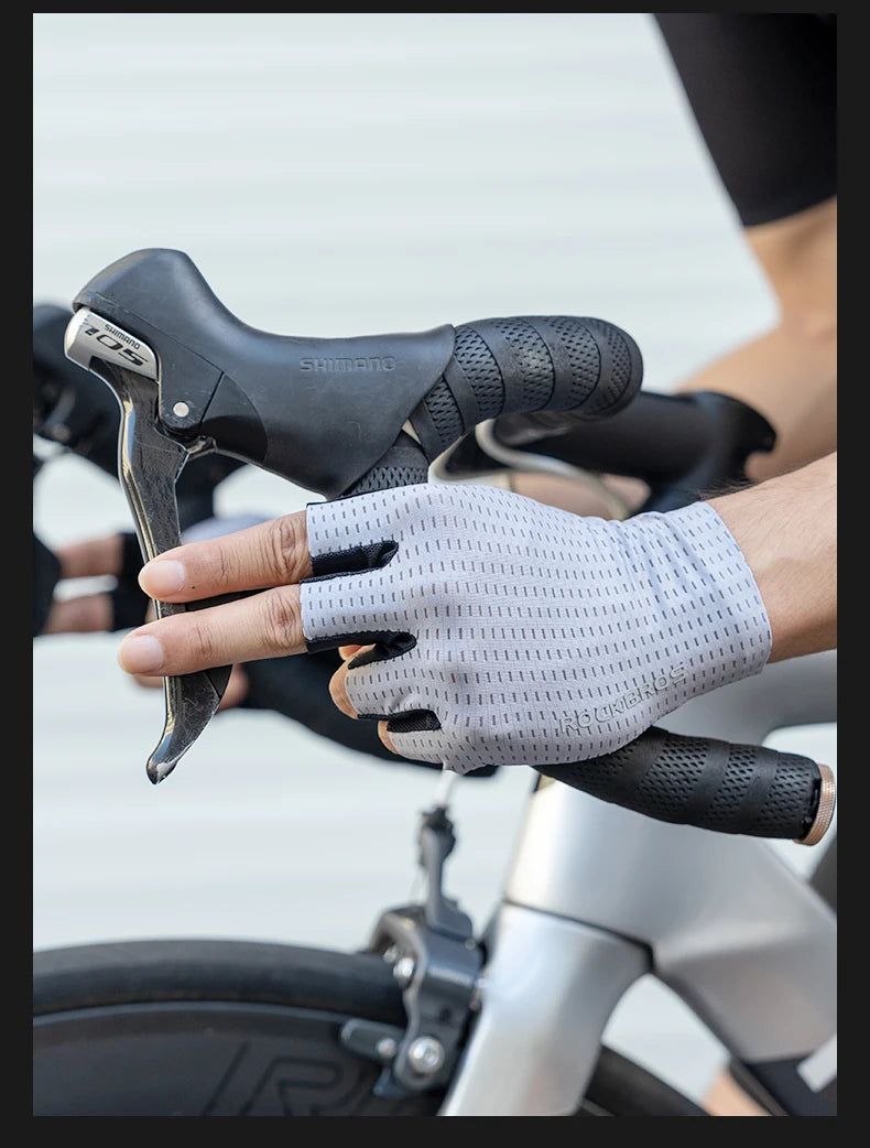 ROCKBROS Half Finger Cycling Gloves – Shock-Absorbing MTB Gear for Summer