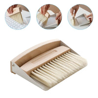 Mini Natural Wood Window Brush Set – Small Handheld Sweeper for Home Kitchen
