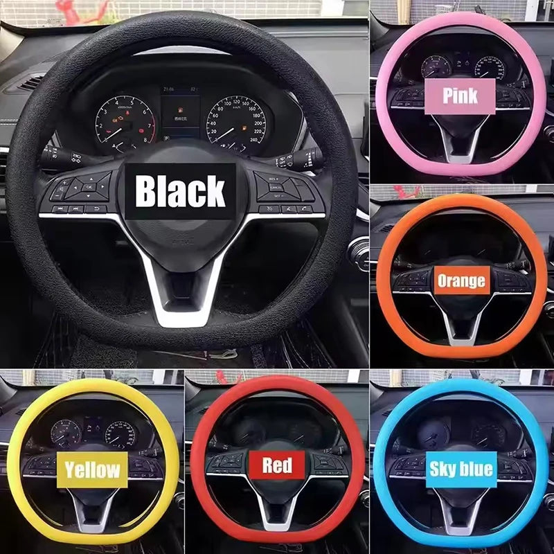 Silicone Steering Wheel Cover – Anti-slip Protective Grip for Universal Cars