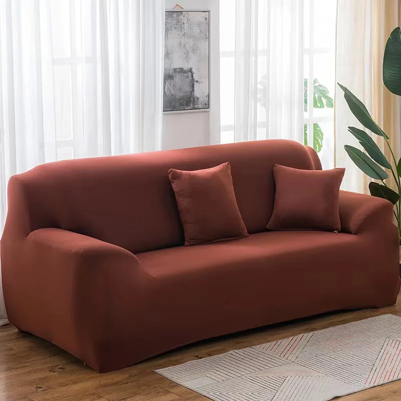 Stretch Milk Silk Sofa Cover – Fitted Couch Slipcover for Living Room Furniture