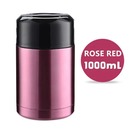 Stainless Steel Vacuum Lunch Box – 1000ML Insulated Food Container for Travel