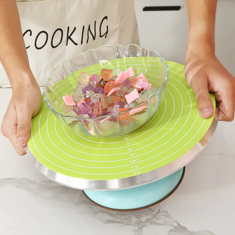 Silicone Cake Turntable Mat – Non-stick Heat Resistant Tool for Baking