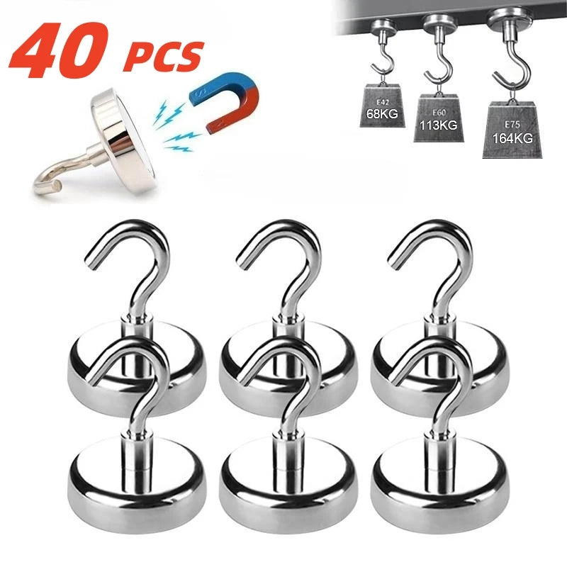 Heavy Duty Magnetic Hooks – Multipurpose Storage for Kitchen and Bathroom