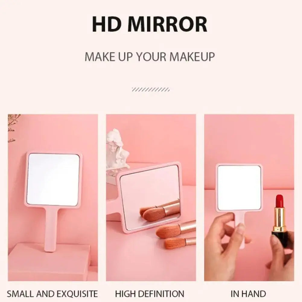Handheld Square Makeup Mirror – Portable Vanity Mirror for Salon and Travel