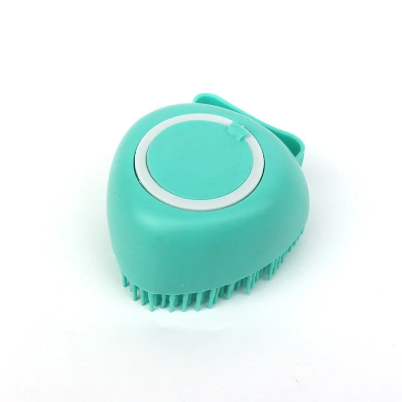 Silicone Pet Grooming Gloves – Shampoo Dispensing Brush for Dog Bathing