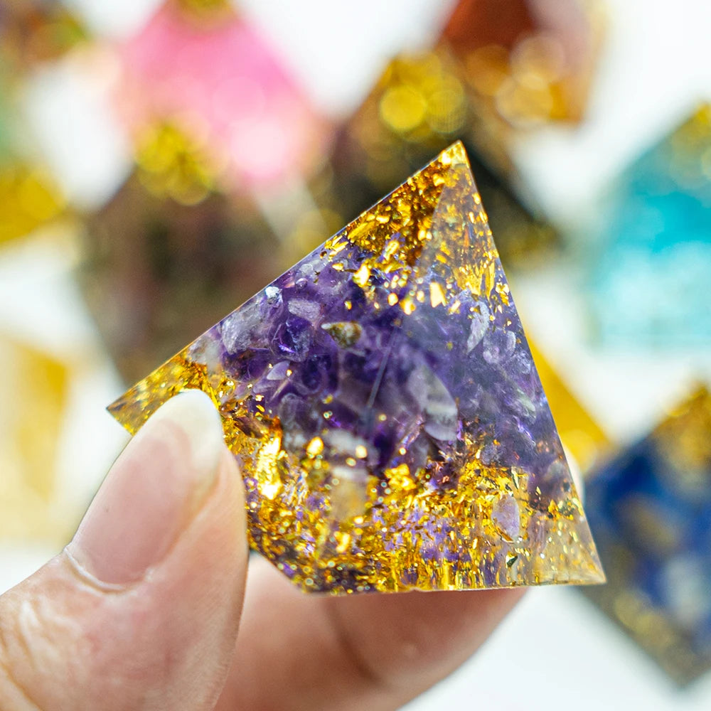 Amethyst Crystal Pyramid – Reiki Energy Generator for Chakra Meditation