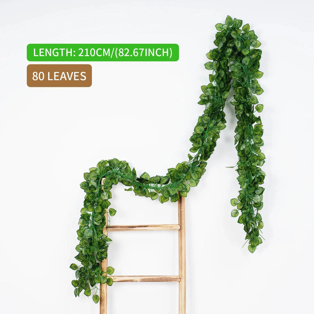 Artificial Ivy Leaf Garland – 2.1M Silk Hanging Vine for Home Garden Decor