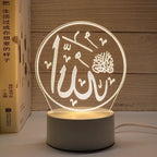 Acrylic LED Night Light – Eid Mubarak Ornament for Ramadan Home Decor