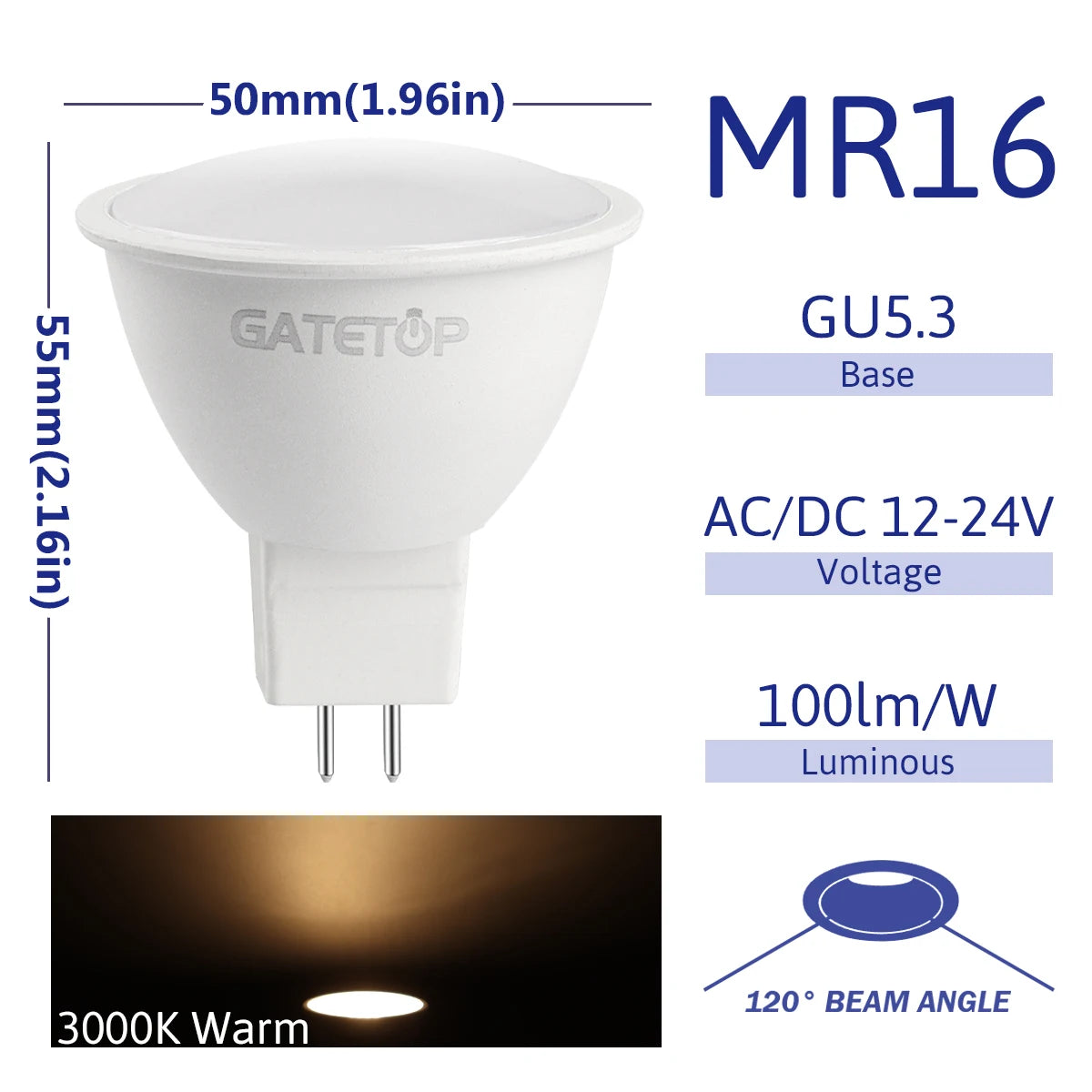 MR16 LED Spotlight Bulb – 6W GU5.3 Energy Efficient Lamp for Home Lighting