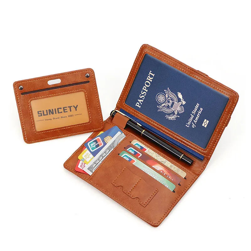 RFID Passport Holder Wallet – Anti-Theft Travel Organizer for Men and Women