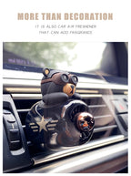 Pilot Bear Car Air Freshener – Cartoon Vent Clip for Interior Decoration