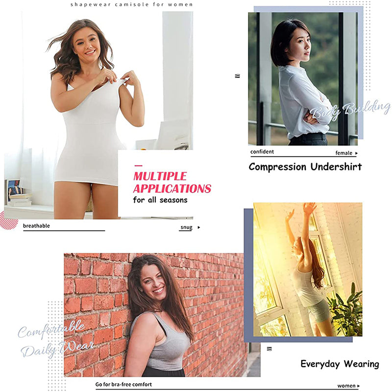 Plus Size Shaper Cami – Built-in Bra Compression Tank for Tummy Control