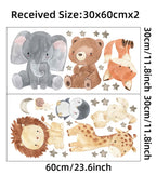 Watercolor Safari Animal Wall Decals – Cute Nursery Decor for Kids Rooms