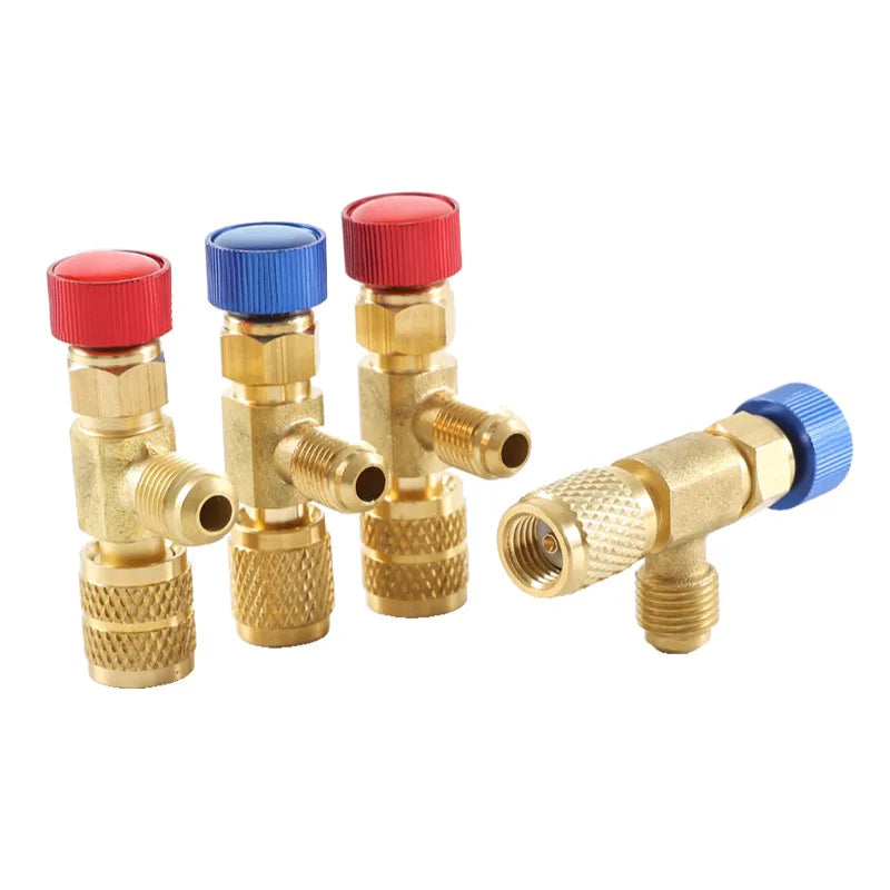 R410A to R22 Refrigeration Charging Adapter – Brass HVAC Hose Valve