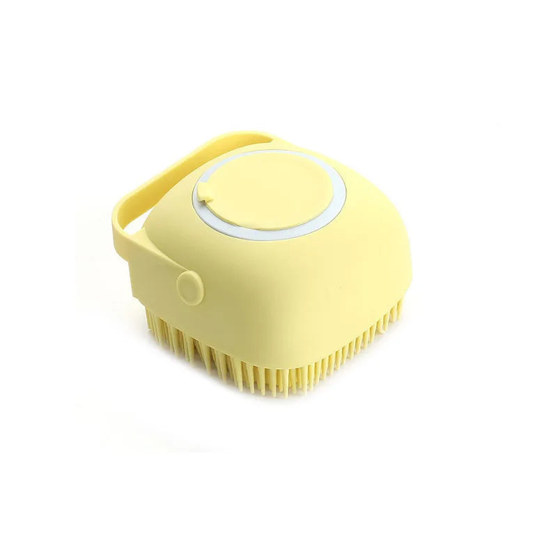 Silicone Pet Bathing Brush – Soft Massage Grooming Tool for Dog and Cat Cleaning