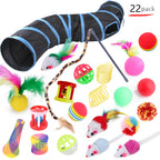 Interactive Cat Play Tunnel – Foldable Mouse and Fish Toy Set for Pets