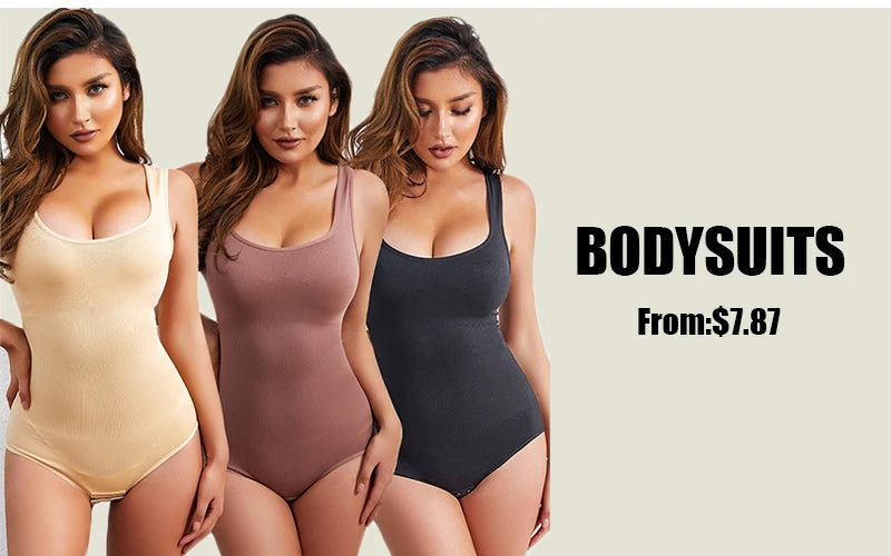 Ribbed Tummy Control Jumpsuit – Open Crotch Shapewear for Daily Compression