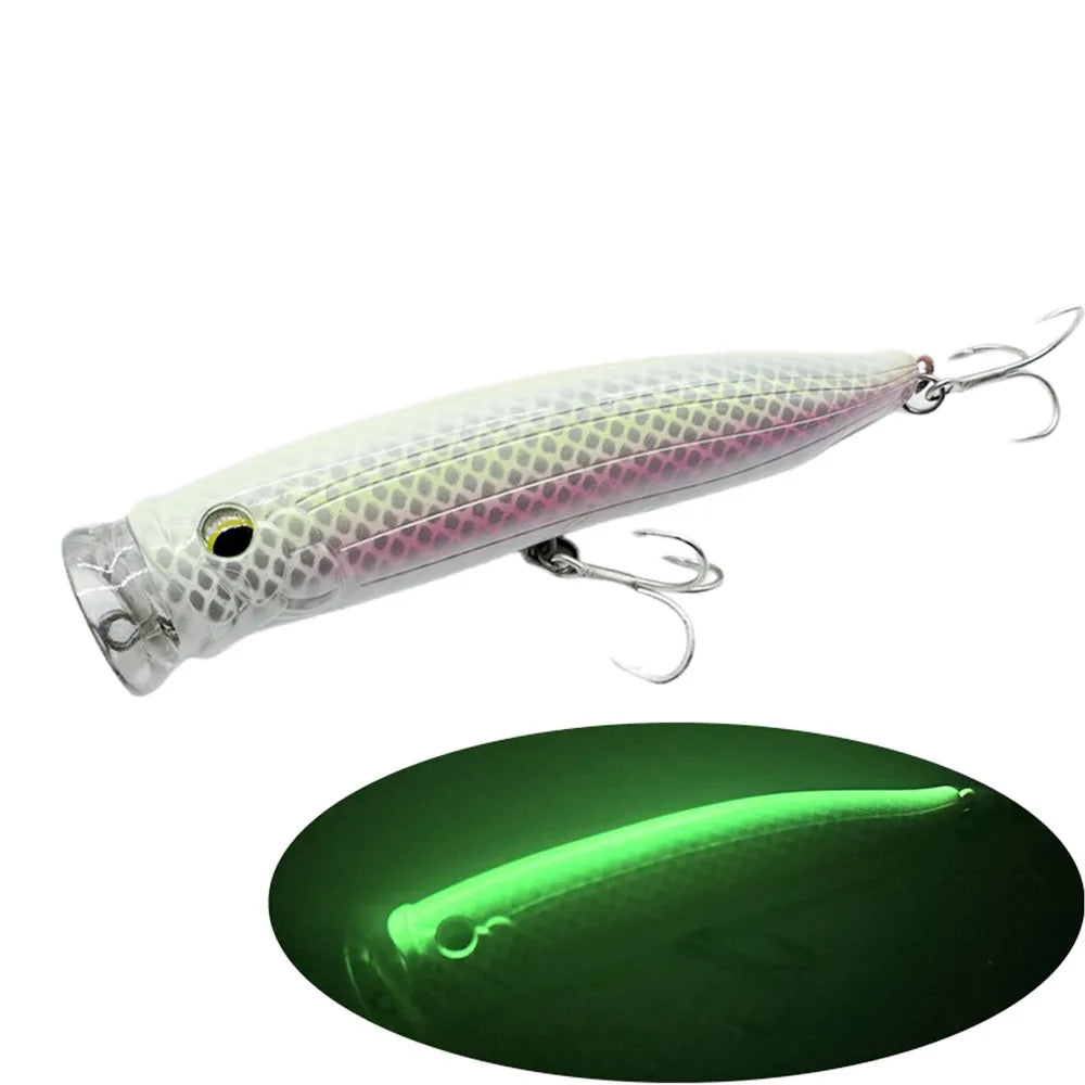 Reinforced Popper Fishing Lure – 28g Wire-Integrated Bait for Seabass Casting