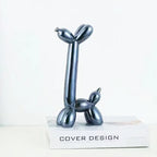 Abstract Ceramic Balloon Dog Sculpture – Modern Statue for Home Office Decor
