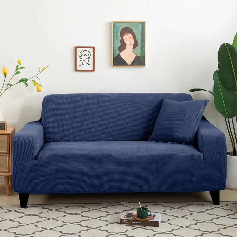 Jacquard Stretch Sofa Cover – Elastic Slipcover for L Shape and Standard Couches