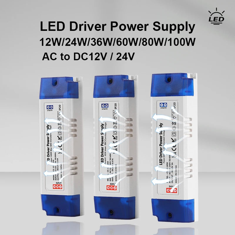 LED Lighting Transformer – Multi-Watt Power Adapter for LED Light Strips