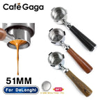 51mm Bottomless Portafilter – Stainless Steel Espresso Filter for Delonghi