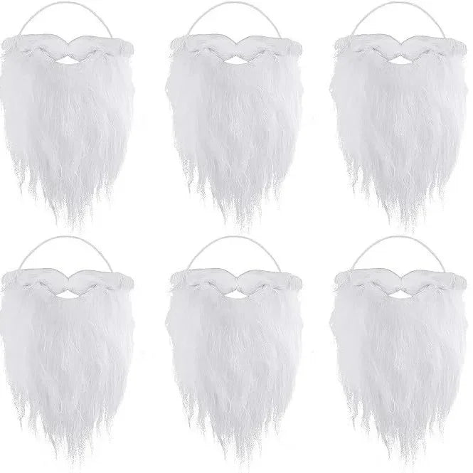 Faux White Santa Beard – Plush Costume Accessory for Kids and Adults