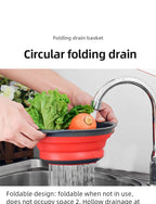 Collapsible Silicone Colander – Foldable Strainer for Kitchen Fruit Washing