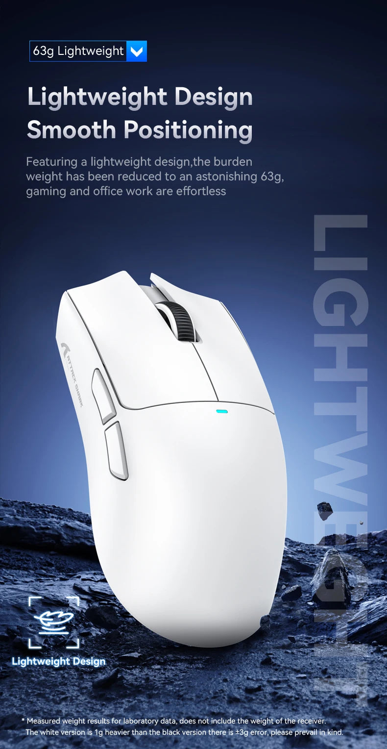 Attack Shark X11 Wireless Gaming Mouse – RGB Tri-Mode for PC Esports