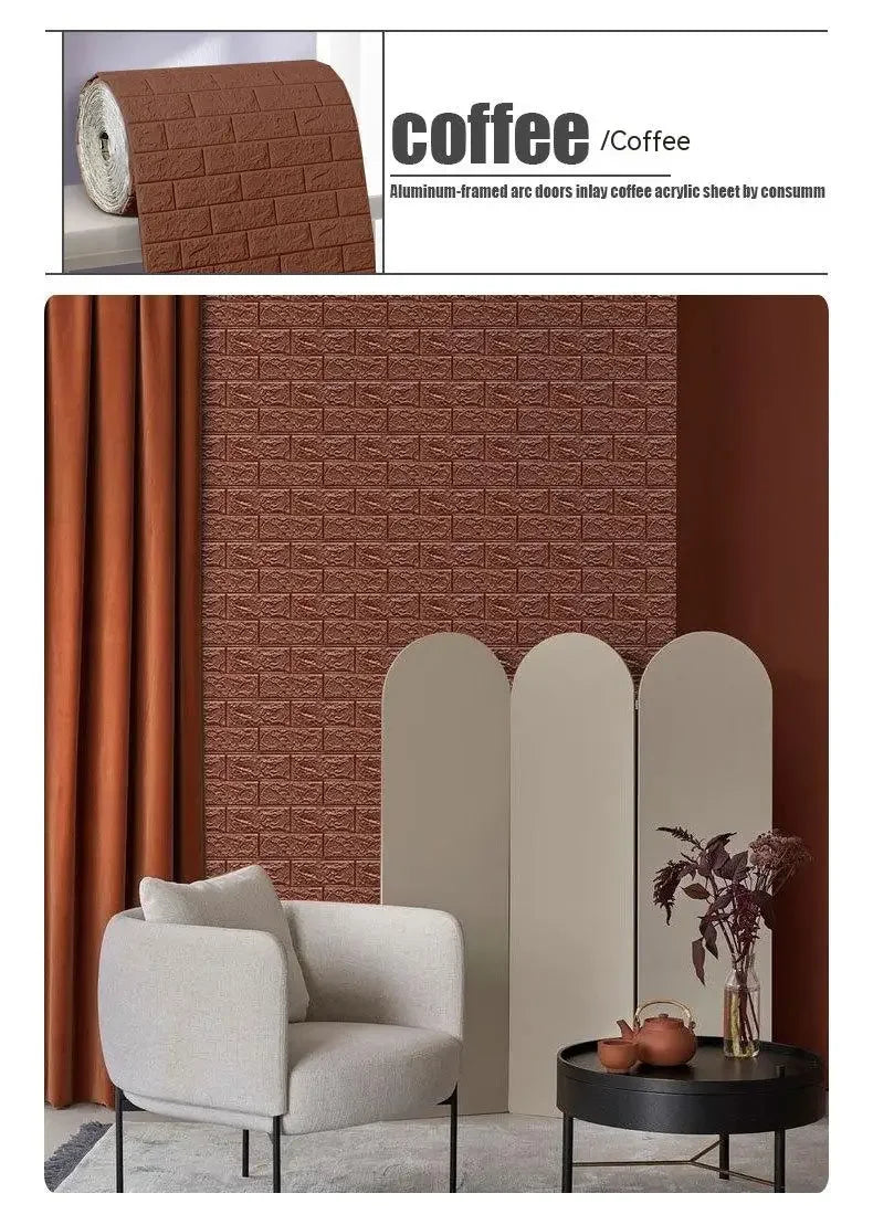 3D Foam Brick Wallpaper – Self-Adhesive Waterproof Wall Sticker for Home Decor