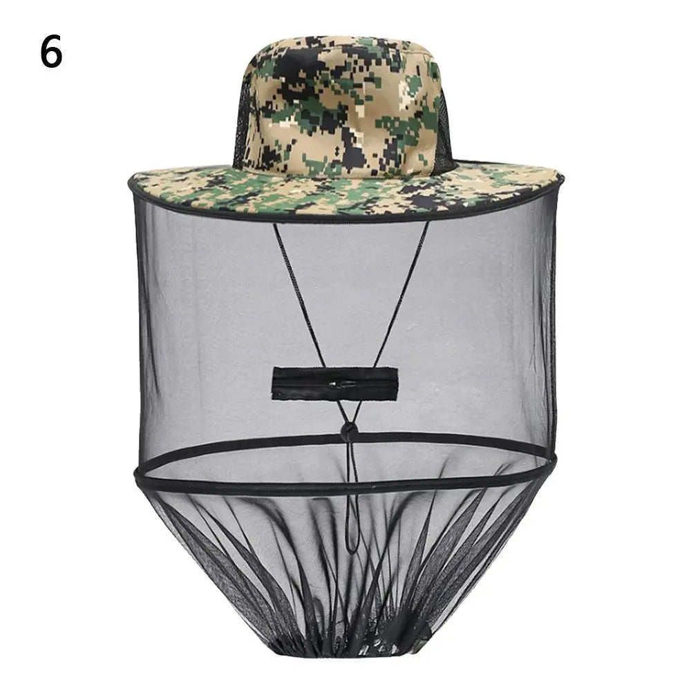 Mosquito Head Net Hat – Sun Protection Mesh Veil for Outdoor Fishing Hiking