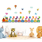 Cartoon Train Number Wall Decals – Removable PVC Stickers for Kids Nursery Room