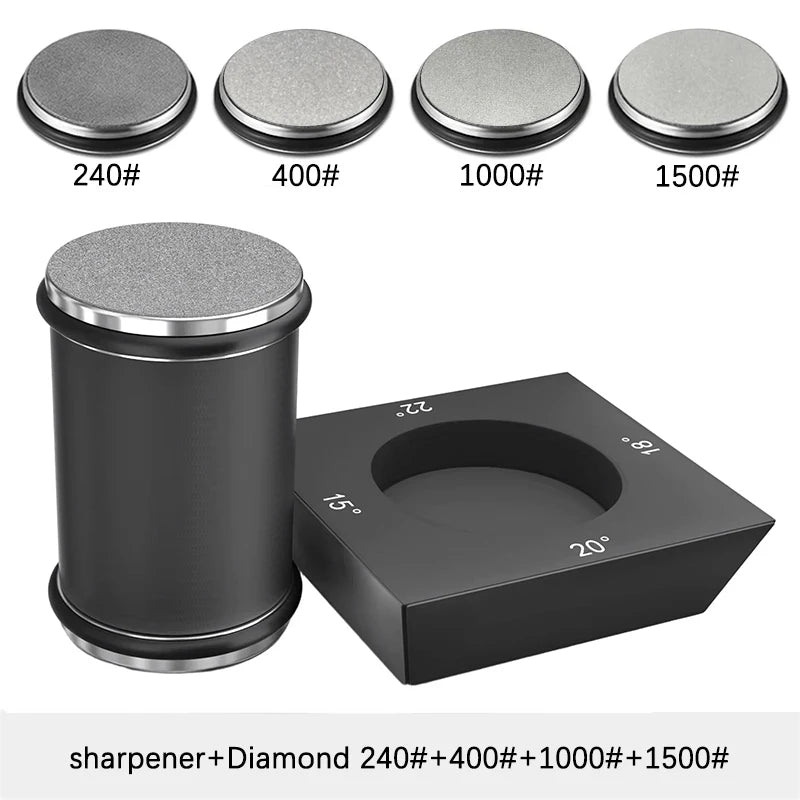 Rolling Knife Sharpener – Diamond Whetstone Kit for Straight Edge Blades
