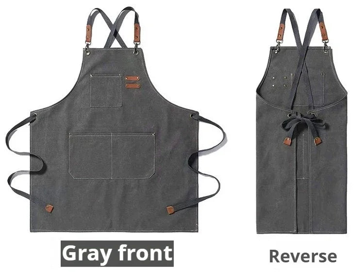 Canvas Chef Apron – Professional Kitchen Bib for BBQ and Salon Use
