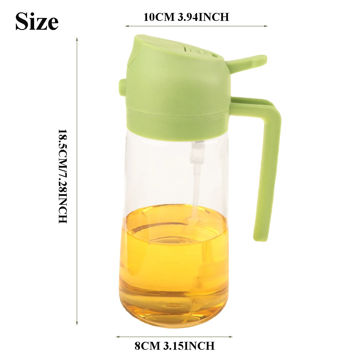 Glass Oil Dispenser Bottle – 2-in-1 Spray and Pour for Kitchen Cooking
