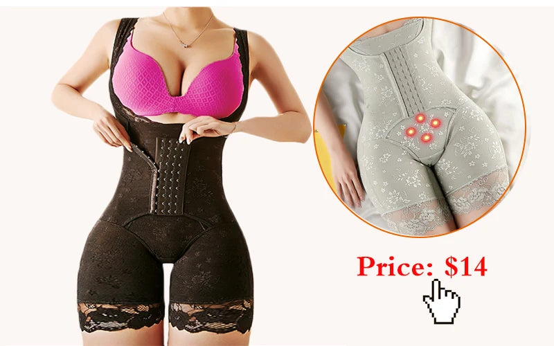 Ribbed Tummy Control Jumpsuit – Open Crotch Shapewear for Daily Compression