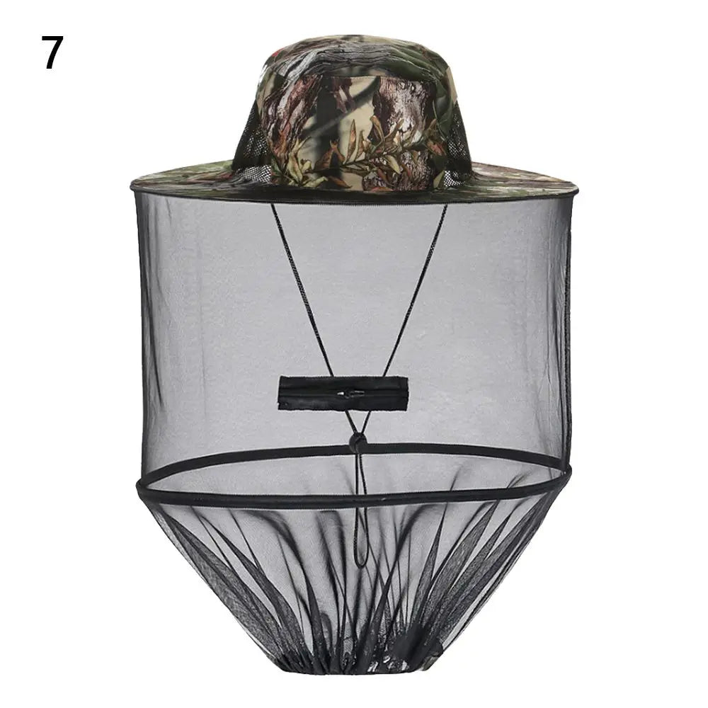 Mosquito Head Net Hat – Sun Protection Mesh Veil for Outdoor Fishing Hiking