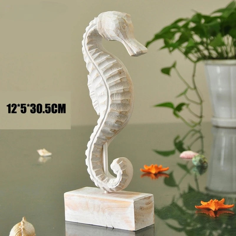 Wooden Marine Ornament Set – Nautical Starfish Decor for Coastal Home Living